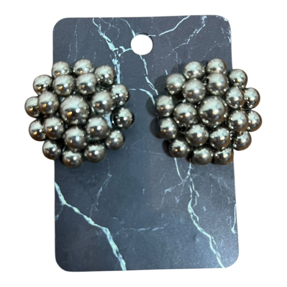 Elegant Silver Cluster Earrings